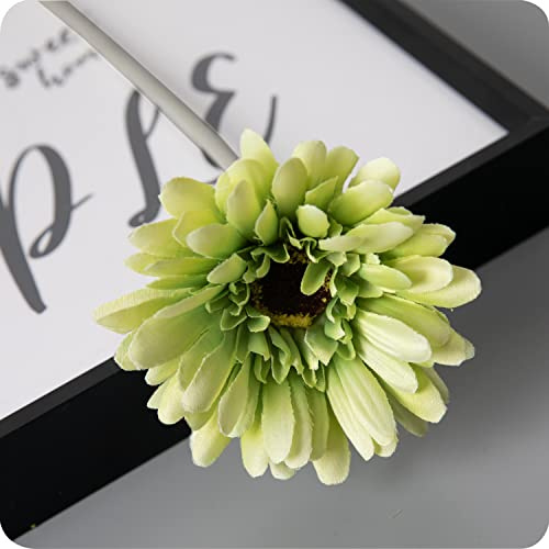 cn-knight 12pcs Künstliche Gänseblümchen Gerbera 55cm Seide Chrysanthemen Chrysanths Blume für Hochzeit,Braut und Brautjungfer,Haus Dekoration,Party,Grün