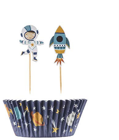 Mason Cash Set 48 Space Cupcake Cases & Toppers