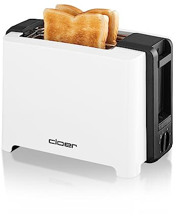 Cloer 3531 Full-Size Toaster für 2 XXL Toastscheiben, 750-900 Watt, Toast-Check-Funktion, Brötchenaufsatz, Auftaufunktion, Nachhebevorrichtung, weiß