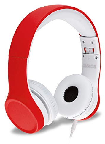 Nenos Kids Headphones for Toddlers - Limited Volume (Red)