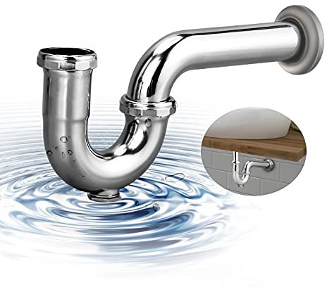 ZM Brass P-Trap Pipe with Clean Out Basin Sink Waste Kit with Reducing Washer 1-1/2'' 22GA