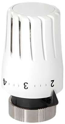 Thermostatkopf M30 x 1,5 – Flüssigkeitssensor mit Frostschutz – Weißer Heizkörperregler – Werkzeuglose Montage – Für Standardventile