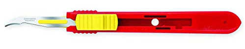 Swann-Morton Rimuovi-Punti di Sicurezza, Levapunti Monouso, Sterile, con Lama Retraibile, Giallo, in Acciaio Inox, Scatola da 25 unità imbustati singolarmente