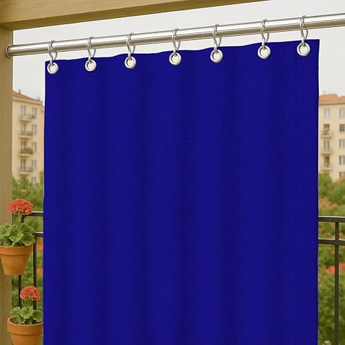 Byour3 Toldos para Exteriores con Anillos A Caída Impermeable Tela A Prueba De Moho Lavable Parasoles Laterales Gazebo Pérgola Balcon Porche (Acrílico Azul Royal, A. 150 x 315 L. cm)