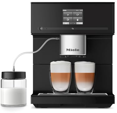 Miele CM 7750 CoffeeSelect Automatic Coffee Machine - OneTouch for Two, AromaticSystem, 10 individual profiles, DoubleShot, CupSensor, WiFi-compatible, automatic descaling, in Obsidian Black