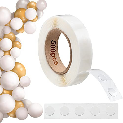 Esoahour 500 Stück (1 Rolle) Doppelseitig Klebepunkte Transparent für Luftballons, Entfernbares Ballon Klebeband Klebe punkte für Hochzeit, Geburtstag, Party Dekorationen, DIY Scrapbooking, Handwerk