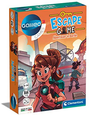 Clementoni Escape Game - Abenteuer in Berlin - spannendes Gesellschaftsspiel zum Knobeln & Rätseln - Familienspiel mit Hinweiskarten & Requisiten ab 8 Jahren 59270