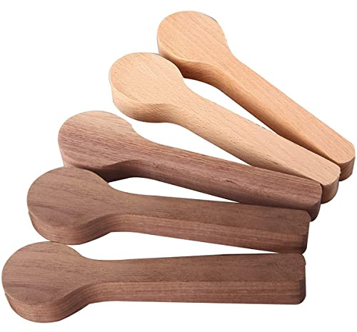 Jetcloud 5Pcs Wood Carving Spoon Blank kit, Beech and Walnut Unfinished Wooden Spoon Carving Block Whittling Art Supplies for Beginner Expert DIY Wood Carvers