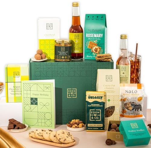 Vegan Hamper with Truffles & Hot Chocolate Set, Birthday Gift Hamper Her by EDEN & CO