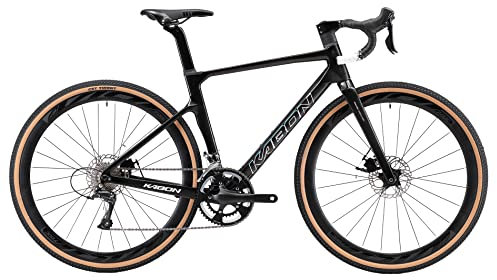 KABON Carbon Gravel Rennrad, T800 Carbon Fiber Rahmen 700C Rennrad mit 18 Gang, Integriertem Carbonlenker, Scheibenbremsen Carbonrad für Unisex
