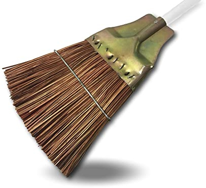 Kibros Balai tolé Piassava Monture tole bichromatée sans Manche | Fibres piassava naturel, monture tole bichromatée, douille Ø 27 mm, sans manche, usage extérieur terrasse parking.