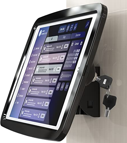 Beelta Tablet Wandhalterung Kompatibel mit 10.2 Zoll iPad 7/8th/9th Generation, Anti-Diebstahl iPad Kiosk Wandhalterung für Business und Smart Home, Schwarz