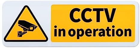 CCTV In Operation Sign Aluminum 150mm x 50mm Self Adhesive Metal Reflective Safety Warning Signs Waterproof for Premises Indoor Outdoor Business Office 2 Pack