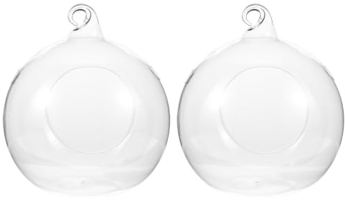 FUNOMOCYA 2 stücke Eco Flasche Hängende Glas Pflanzer Hängende Glaskugel Vase Hängende Kerzenhalter Indoor Blumentopf Sukkulenten Pflanze Garderobe für Wand Tischplatte Glas Terrarium Desktop
