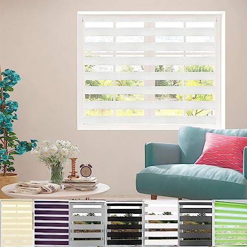 Dachfenster Rollo Verdunkelungsrollo, 120x240cm Höhe Stufenlos Verstellbar Duo Rollo Klemmrollo Sonnenschutzrollo inkl. Montagematerial, für Fenster & Tür, Weiß