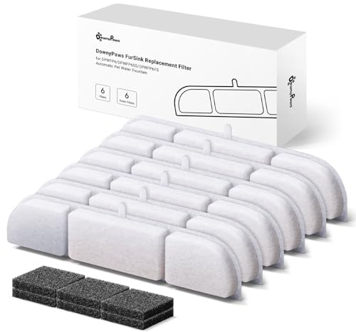 DownyPaws Katzenbrunnen Filter 6er Pack für Fursink Trinkbrunnen WFP6 | 2-Monats-Set, Ersatzfilter für Katzentrinkbrunnen