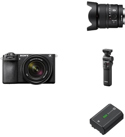 Sony Alpha 6700 | APS-C Mirrorless Camera with Sony 18-135mm Lens + Content Creator kit including Bluetooth Shooting Grip, E 15mm F1.4 G Lens and Rechargable Battery Pack
