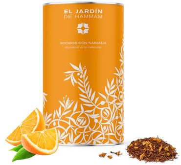 El Jardín de Hammam - Infusión rooibos con naranja - Corteza de naranja, flor de azahar y aroma natural - Efecto anti-oxidante, agradable sensación de relajación física y calma la garganta - 100 gr