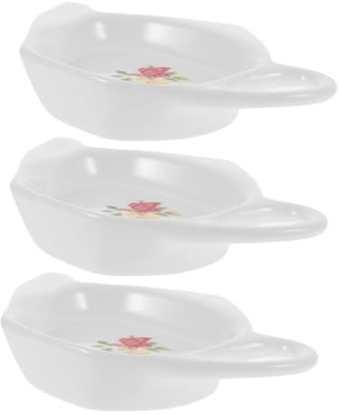 OUNONA 3St Teebeutel Untertasse Teebeutelablage Löffelablage aus Keramik Tee kocher teebecher Untersetzer Dip-Sauce-Teller Snack-Gericht Sushi Tablett Aufbewahrungskiste