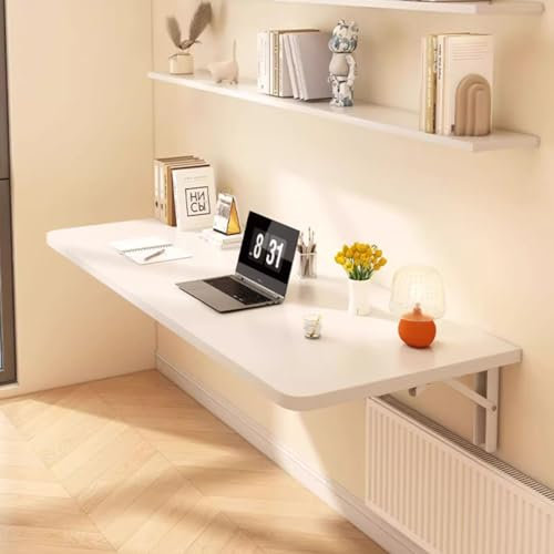Herunterklappbare Werkbank, Wandmontierter Klapptisch, klappbarer Küchen-Frühstücksbartisch mit Regalhalterungen, ausklappbarer Computer-Laptop-Schreibtisch – 60 70 80 90 100 120 cm ( Size : L60xW40cm