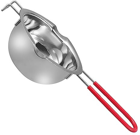 Amosfun Melting Pot for Butter Chocolate Silicone Cover Handle Stainless Steel Milk Pan for Baking Cooking Pots for Chocolate Making