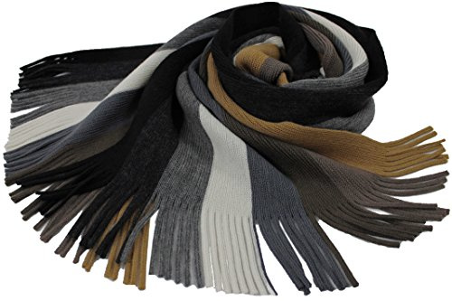 Rotfuchs Wollschal Strickschal Herrenschal Damenschal braun beige weiß gestreift feinstrick
