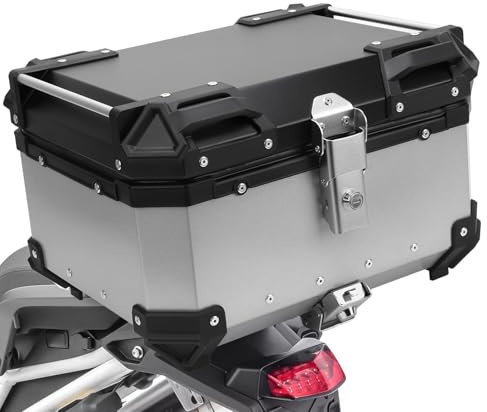 Bewinner 32L Topcase Motorrad mit Sicherheitsschloss, Schnellverschluss Motorradkoffer, Wasserabweisendes Motorrad Topcase aus Aluminiumlegierung, Universell Passende Motorrad Hecktasche