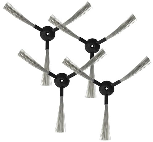 vhbw 4X Cepillo Lateral Compatible con Solac Ecogenic AA3400 Robot Aspirador - Set cepillos, Gris/Negro