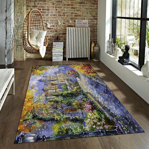 Fantasy Schloss Bereich Teppiche Märchenwelt Teppiche Romantik Traum Cartoon Fußmatte Eingang Terrasse Veranda Badezimmer Teppich Wohnkultur 120 x 150 cm