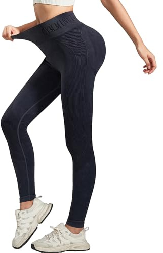 FXTYK Sport Leggings High Waist Yoga Push Up Lang Sportleggins Sexy Fitness Yogahose Shape Kompressionshose Gym Jogginganzug Sporthose FüR Damen