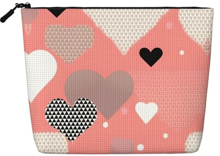 Valentine's Day Love Damen Kultur- und Kosmetiktasche, Unisex-Kulturbeutel, Aufbewahrungstasche für Körperpflege, Schwarz, Einheitsgröße