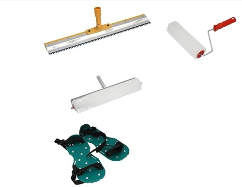 YAGEANNL Golvbeläggningsset, nagelskor taggrulle, ståskrapa 56 cm stor ytskrapa ventilationsset epoxihartsbeläggning utjämningsmedel