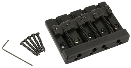Fender HiMass 4-Saiten-Bassbrücke mit Zinksätteln, schwarz