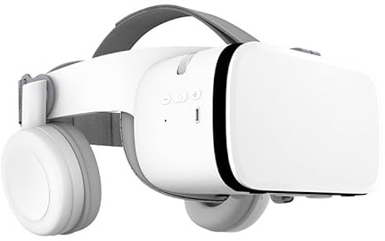 3D Virtual Reality VR Headset with Hi-Fi Bluetooth Audio, IMAX VR Glasses for Movies & Video Games | Compatible with 4.7–6.5 Smartphones (White)