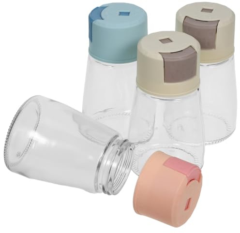 SAFIGLE 4 pezzi Dispenser e Pressione Contenitori Dosatori con Corpo Conico Saliera per Spezie Cucina Saliera Multifunzione per Zucchero Saliere Facili da Pulire per Uso Domestico e