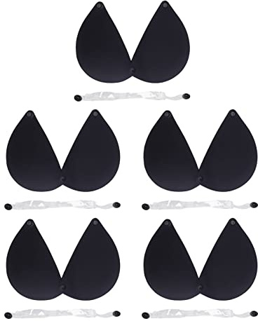 LDAUYZLING 5 pièces femmes soutien-gorge adhésif sans bretelles Push Up Silicone bouton-pression 3D côté soutiens-gorge collant soutien-gorge (UNE)