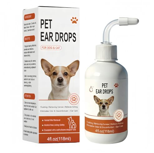 Generisch 118ml Natürlicher Ohrenreiniger Hund | Ohrentropfen mit Ringelblumen & Hamamelis | Sanft Reinigt & Beruhigt | Für Zuhause & Unterwegs & Alle Rassen