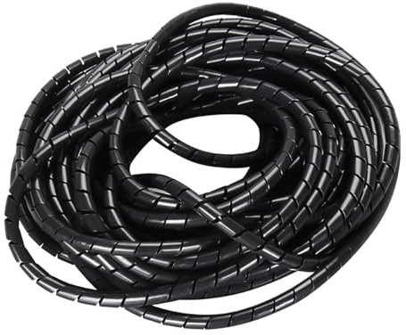 Manguera Espiral Tubo Envoltura De Alambre 12 Metros 8mm Polietileno Multicolor(Black)