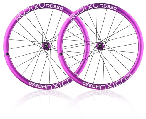 700C Road Bike Hjulset Genomgående Axel Hjul Höghållfasta Fälgar HG/XDR Nav 100mm Framhjul/142mm Bakhjul Center-lock-skivbromsar Kompatibel Med Kassetter 7–12/11-12 Växlar(Purple,HG)