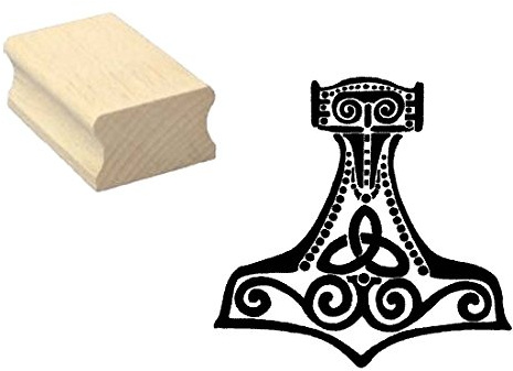 Stempel Holzstempel Motivstempel « THORS HAMMER » Scrapbooking - Embossing Basteln Germane Wikinger Heide Pagan