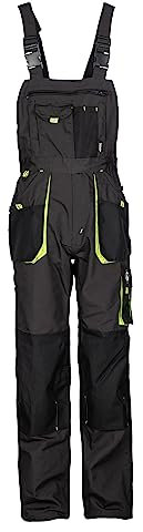 Stenso Emerton - Salopette da Lavoro Extra Resistente - Uomo - Stile Cargo - Grigio/Nero/Verde - 48