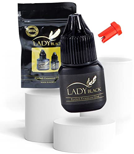 Sky Glue para extensiones de pestañas | Profesional | Fijación ultra fuerte | Fijación larga | Pegamento para pestañas SKY Glue | Lady Black | 5ml (Lady Black)
