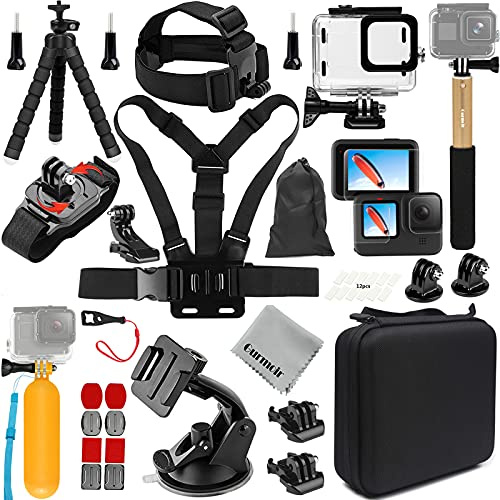 Gurmoir Zubehör Set mit Wasserdichtem Gehäuse für Gopro Hero 13/Hero 12/Hero 11/Hero 10/Hero 9 Black, Voll Essentiell Action Kamera Zubehör Kit Bündel für Go pro 13 12 11 10 9 Kamera(DT06)