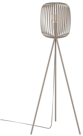 EGLO Stativ Stehleuchte Romazzina Stehlampe Wohnzimmer | aus Metall in Sandfarben, Dreibein Standleuchte, Wohnzimmerlampe mit E27 Fassung
