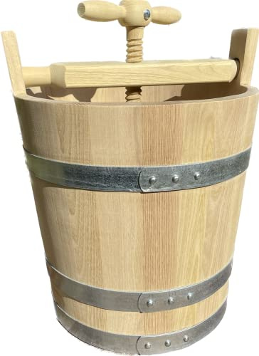 Fassl Baron Krautfass Holz Pökelfass Surfass 33 l Fleischfass Sauerkrautfass Farbe mit Spindel und zweitem Boden