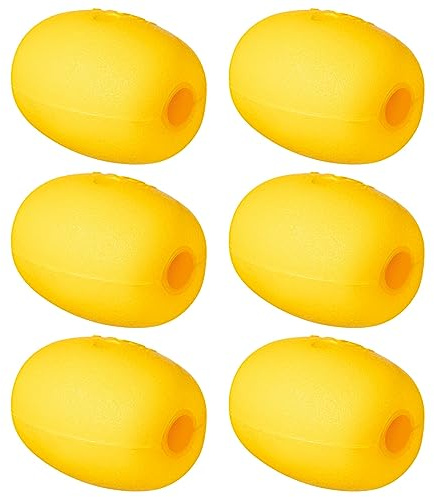 Poen 6 Pcs Buoys Float Rope Floats Marine, 4 x 3, 4/5 Hole Deep Water Fishing Marker Buoys Anchor for Boat Swimming Pool Kayak Trail Dock Crabbing Skiing Marine, Yellow