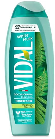 Vidal - White Musk Duschschaum, belebende Formel, Duft Weißer Moschus, Dermatologisch getestet, 250 ml