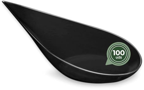 MAXI PRODUCTS - Cuchara Catering - Cuchara Catering Plástico Reciclable - Especial Catering, Eventos, Tapas, Degustación, Food Trucks - CATERING (Lágrima Negra, 100 Unidades)