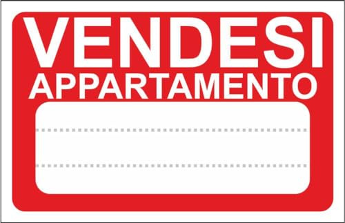 M-ITALY CARTELLO SEGNALETICO - VENDESI APPARTAMENTO - Adesivo Extra Resistente, Pannello in Forex, Pannello In Alluminio (30x42, Alluminio)