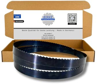 Birke® FLEXBACK & UDDEHOLM Bandsägeblätter 2360mm Breite 6-20mm für Weich- und Hartholz, NE-Schnitte... … (2360x20x0,65 4ZpZ (FLEXBACK))